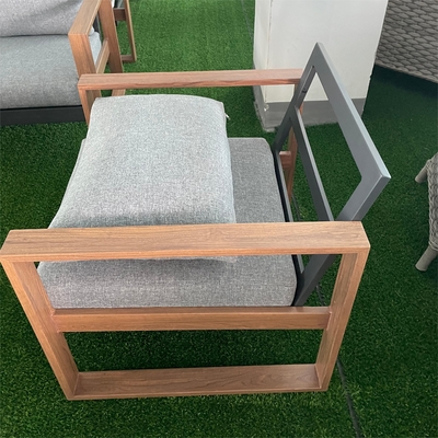 Geklappte Gartenmöbel Aluminium Rattan Sofa Set für Luxus-Eck Teapot-Tisch