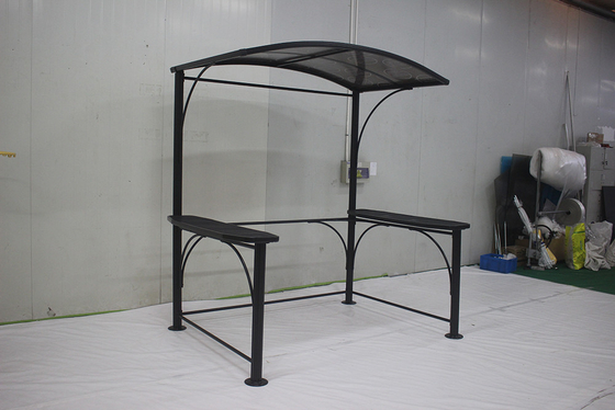 Aluminium und Eisen Grill Gazebo 2.18*1.43*2.13-2.29M für Garten-Kanopf Grillhaus