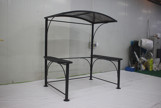Aluminium und Eisen Grill Gazebo 2.18*1.43*2.13-2.29M für Garten-Kanopf Grillhaus