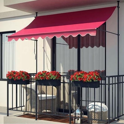 2.5*1,2m Säulen-Typ Markise für Außen Terrasse Garten Baldachin Sonnenschirm Aluminiumlegierung