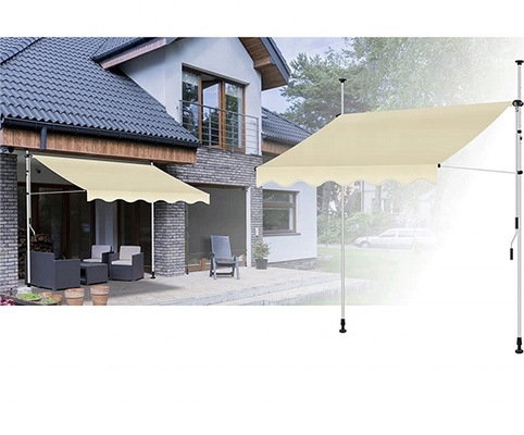 2.5*1,2m Säulen-Typ Markise für Außen Terrasse Garten Baldachin Sonnenschirm Aluminiumlegierung