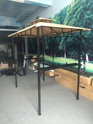 Polyester Segelmaterial 2,5*1,3*2,5M Terrasse Schutzhütte Baldachin Zelt für BBQ Grill Gazebo