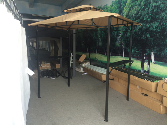 Polyester Segelmaterial 2,5*1,3*2,5M Terrasse Schutzhütte Baldachin Zelt für BBQ Grill Gazebo