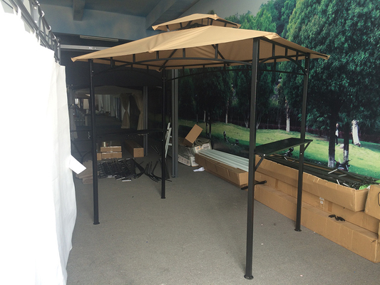 Polyester Segelmaterial 2,5*1,3*2,5M Terrasse Schutzhütte Baldachin Zelt für BBQ Grill Gazebo