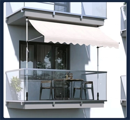 Außenterrasse Terrasse Garten Dachboden Sonnenschirm Balkon Rückziehbare Markise 3,5 * 1,2m Aluminiumlegierung