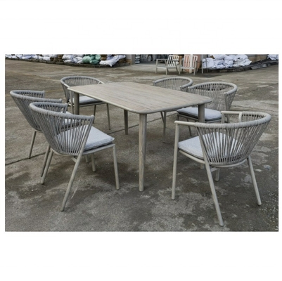 Gartenmöbel für den Außenbereich Aluminium Bistro Rattan Sofa Set mit Luxus-Tisch