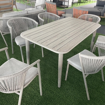 Gartenmöbel für den Außenbereich Aluminium Bistro Rattan Sofa Set mit Luxus-Tisch