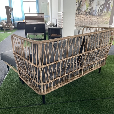 Moderne Gartenmöbel aus Aluminium Bistro Rattan Sofa Set für Luxus Dinner Set