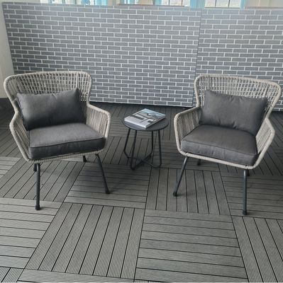 Gartenmöbel für den Außenbereich Set Aluminium Rattan-Sofa mit Teapay-Tisch und Bistro-Stühlen