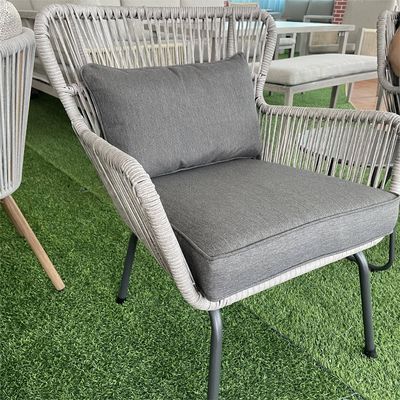 Gartenmöbel für den Außenbereich Set Aluminium Rattan-Sofa mit Teapay-Tisch und Bistro-Stühlen