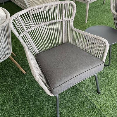 Gartenmöbel für den Außenbereich Set Aluminium Rattan-Sofa mit Teapay-Tisch und Bistro-Stühlen