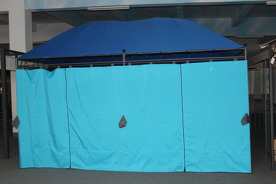 Blaue große Baldachin Design Möbel Metallplatte Ober Gazebo für 3 * 4M Außenmöbel