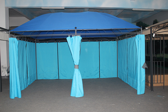 Blaue große Baldachin Design Möbel Metallplatte Ober Gazebo für 3 * 4M Außenmöbel