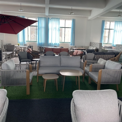 Aluminium Gartenmöbel für den Außenbereich Sofa aus Rattan Set mit Luxus Teapoy Bistro Set