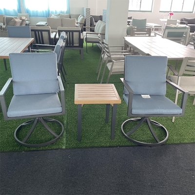 Anpassungsfähige Farbe Außengartenmöbel Aluminium Rattan Sofa Set für Luxus-Tisch