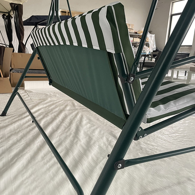 Außenhängebett Modernes Design 3-Personen-Patio-Schaukel mit Stahlrohr und Dach