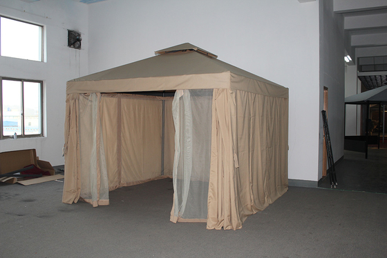 ÖKOLOGISCHE HORTE Aluminiumpfahl Gazebo-Zelt mit Doppeldach und Moskitonetz