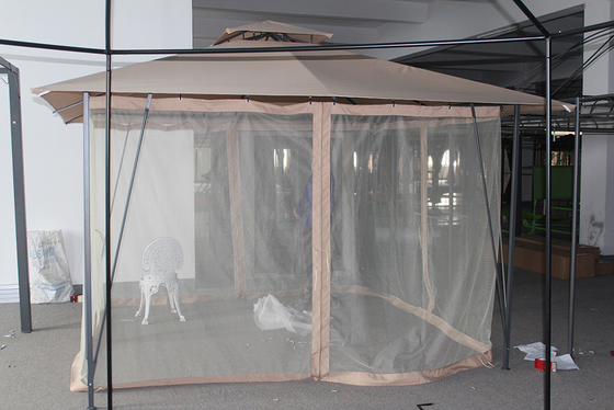 Außengarten Sonnenbildschirm Aluminium-Gazebo mit Klapprahmen und 3,5*3,5*2,67M Größe