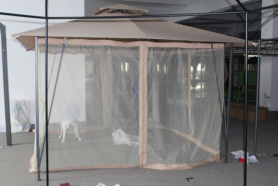 Außengarten Sonnenbildschirm Aluminium-Gazebo mit Klapprahmen und 3,5*3,5*2,67M Größe