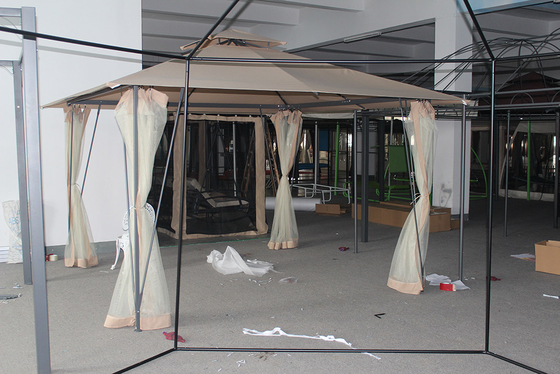 Außengarten Sonnenbildschirm Aluminium-Gazebo mit Klapprahmen und 3,5*3,5*2,67M Größe