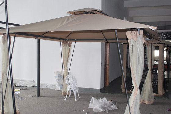 Außengarten Sonnenbildschirm Aluminium-Gazebo mit Klapprahmen und 3,5*3,5*2,67M Größe