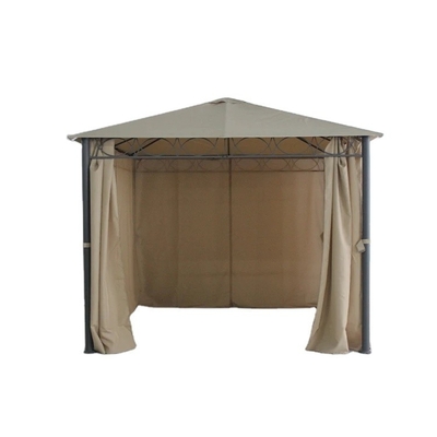 Außengarten Stahl Metall Gazebo mit Polyester Vorhang