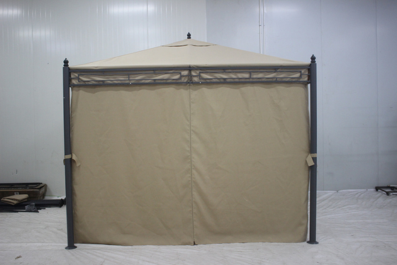 Leicht zu montierende Garten-Metall-Gazebo 3*3*2.75M mit Polyester-Oberdeckung und Seitenwände