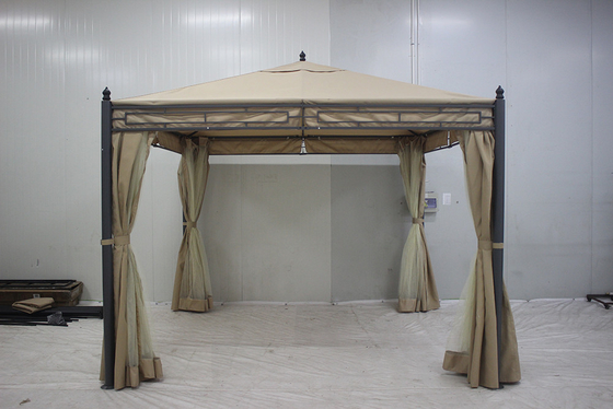 Leicht zu montierende Garten-Metall-Gazebo 3*3*2.75M mit Polyester-Oberdeckung und Seitenwände