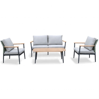 Customized Farbe Aluminium Rattan Sofa Set Luxus Tisch Bistro Set für Gargen Möbel