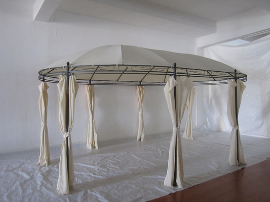 Metall-Typ Stahl Rundes Außenpatio Garten Baldachin Party Gazebo mit Klapprahmen