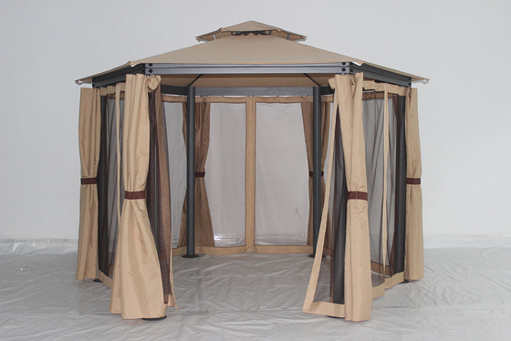 Garten Terrassenrahmen Einfachdach Sonnenschein Gazebo mit wasserdichtem PVC-beschichteten Seitenwandstoff