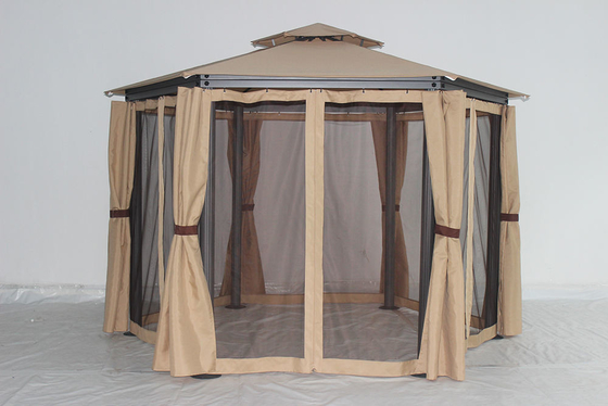 Garten Terrassenrahmen Einfachdach Sonnenschein Gazebo mit wasserdichtem PVC-beschichteten Seitenwandstoff