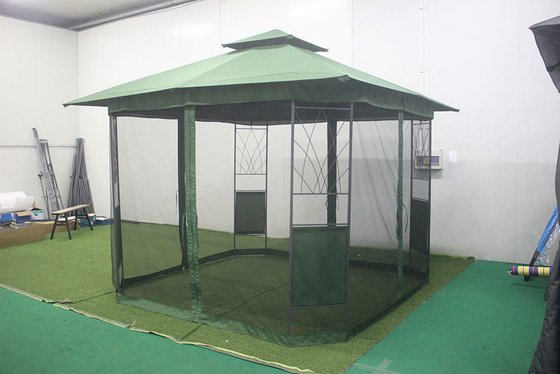Große Zelte mit Moskiton-Außen-Gazebos PA-beschichtet Wasserdicht tragbare Eisen-Gazebos