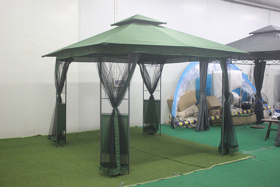 Große Zelte mit Moskiton-Außen-Gazebos PA-beschichtet Wasserdicht tragbare Eisen-Gazebos