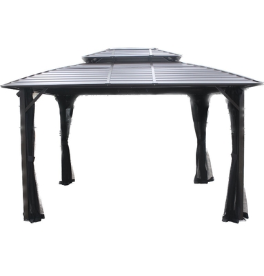 3X3.65X2.73M Doppelplatten-Metall-Außen-Gazebo für Gartenbedarf mit Balken