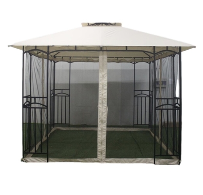 3x3x2.7M Stahl Außengebäude mit Doppeltopf Gazebo für Patio Canopy Party Outdoor Sanctuary