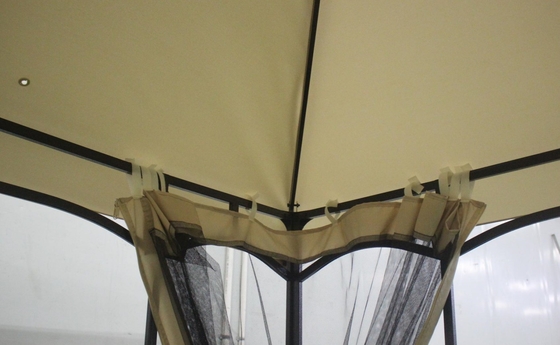 3x3x2.7M Stahl Außengebäude mit Doppeltopf Gazebo für Patio Canopy Party Outdoor Sanctuary
