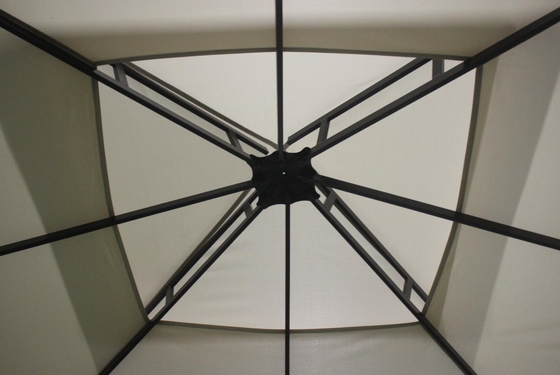 3x3x2.7M Stahl Außengebäude mit Doppeltopf Gazebo für Patio Canopy Party Outdoor Sanctuary