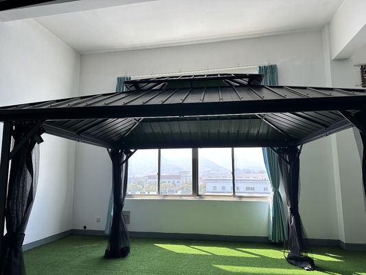 Garten im Freien 3X3.65X2.85M Metall-Gazebo mit Moskitonetz und Polyestergewebe