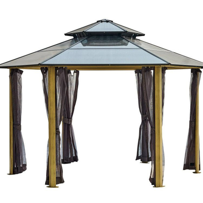 Aluminiumrahmen 2x2x2x2.8M Hexagonalen Hardtop Gazebo zum Sonnenschutz und Entspannung