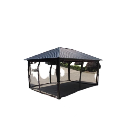 Gartenbedarf für den Außenbereich Pergola 4,85x3,65x2,75m Galvanisierter Stahl mit Stoffmaterial