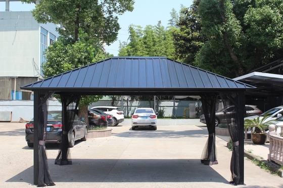 Gartenbedarf für den Außenbereich Pergola 4,85x3,65x2,75m Galvanisierter Stahl mit Stoffmaterial