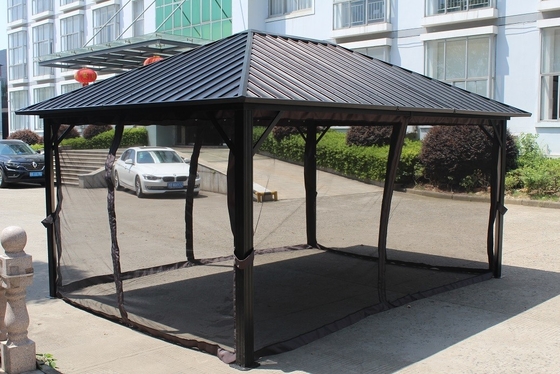 Gartenbedarf für den Außenbereich Pergola 4,85x3,65x2,75m Galvanisierter Stahl mit Stoffmaterial