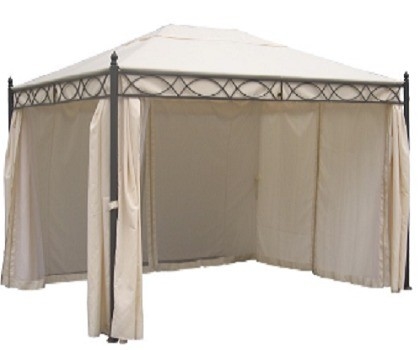Sonnenunterkunft Garten Stahl Metall Pergola Brücke mit Polyester Vorhang Gazebo Funktion