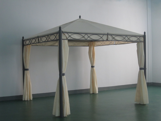 Sonnenunterkunft Garten Stahl Metall Pergola Brücke mit Polyester Vorhang Gazebo Funktion