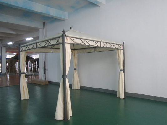 Sonnenunterkunft Garten Stahl Metall Pergola Brücke mit Polyester Vorhang Gazebo Funktion