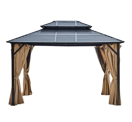 Polyester-Seitenwand 3X3.65X2.75M Zweifach-Aluminiumrohr-Gazebo für Gartenparty