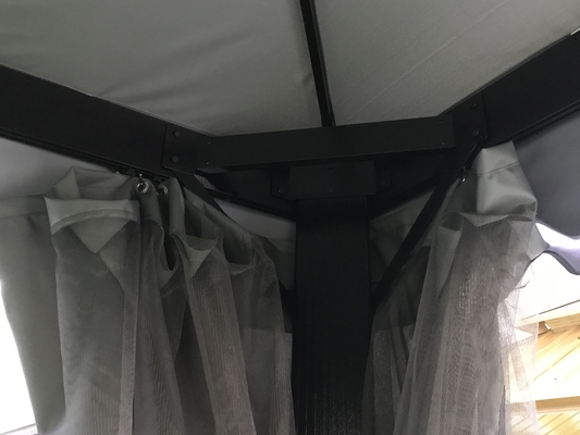 3X4X2.75M PVC und Aluminium Weichdach Gazebo Sonnenschutz für den Garten Doppeltopf