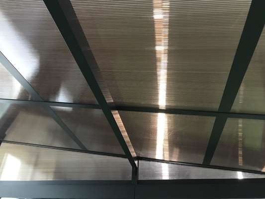 3x4x2.2/2.4M Schrägfläche Aluminium Garten Pavillon mit PC Dach Deluxe Polycarbonat