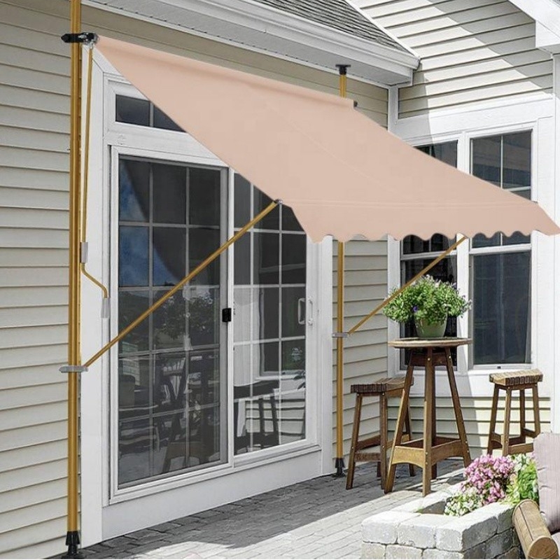 Außenterrasse, Garten, Sonnenschirm, Balkon, Rückziehbarer Markise 2*1,2 m aus Stahl